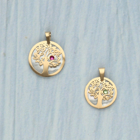 Colgante Arbol Vida Oro 18K 16mm