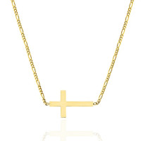 Gargantilla oro amarillo 18K con motivo cruz lateral