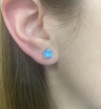 Pendientes oro 18K topacio natural