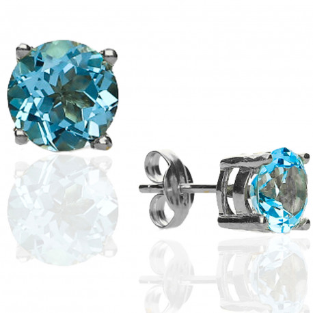 Pendientes oro 18K topacio natural