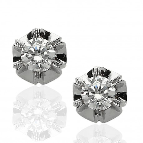 Pendientes garra inglesa Diamantes Oro 18K