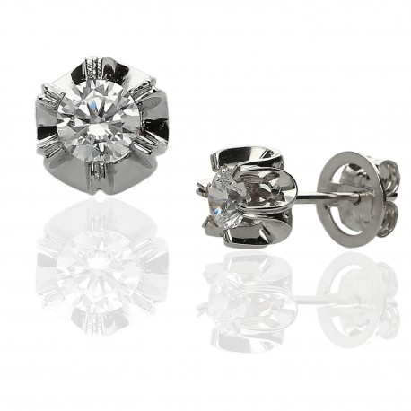 Pendientes garra inglesa Diamantes Oro 18K