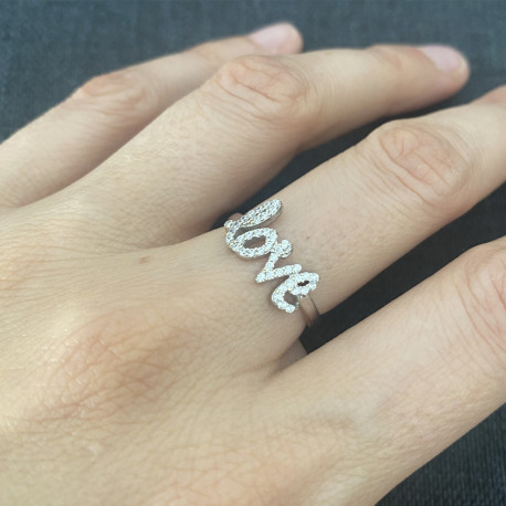 Anillo Love Oro blanco 18K