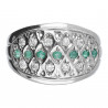 Anillo Oro blanco 18K esmeraldas
