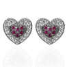 Pendientes ¨Cuore¨Oro blanco 18K rubies