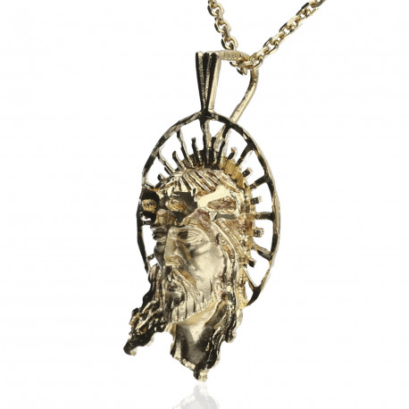 Colgante rostro Cristo Oro 18K