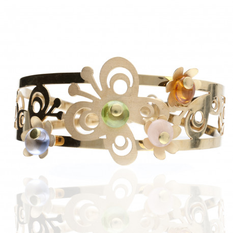 Pulsera mariposa fantasía Oro 18K