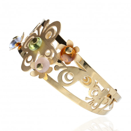 Pulsera mariposa fantasía Oro 18K