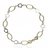Pulsera oro bicolor 18K flor