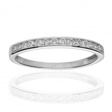 Media alianza Oro 18K con 15 diamantes