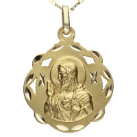 Medalla Corazón de Jesús oro amarillo 18Ktes