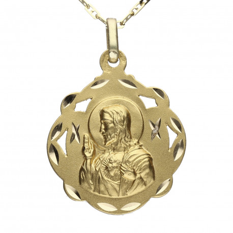 Medalla Corazón de Jesús Oro 18K 21mm