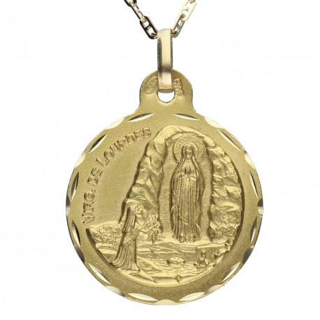 Medalla Oro 18K Virgen Lourdes