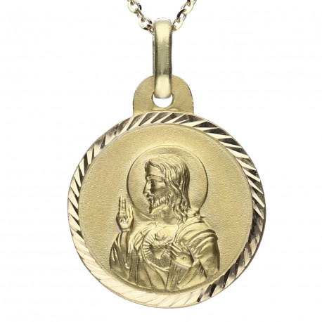 Medalla escapulario Oro 18K Virgen Carmen 18mm 