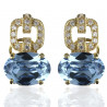 Pendientes "Glamour" plata chapada Swarovski Aguamarina