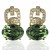 Pendientes "Glamour" plata chapada Swarovski verde