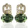 Pendientes "Glamour" plata chapada Swarovski verde