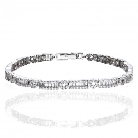 Pulsera Oro blanco 18K circonitas