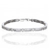Pulsera Oro blanco 18K circonitas