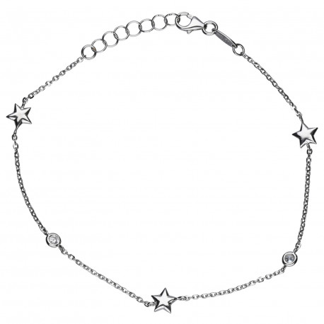 Pulsera estrella mini Oro blanco 18K