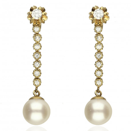 Pendientes ¨Katerin¨ Oro 18K perla cultivada