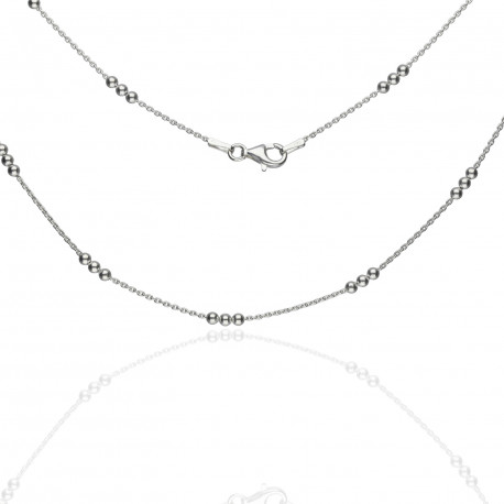 Cadena plata forzada con bolitas 40cm