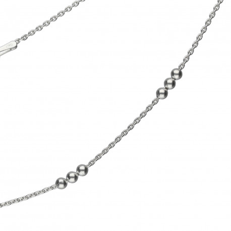Cadena plata forzada con bolitas 50cm