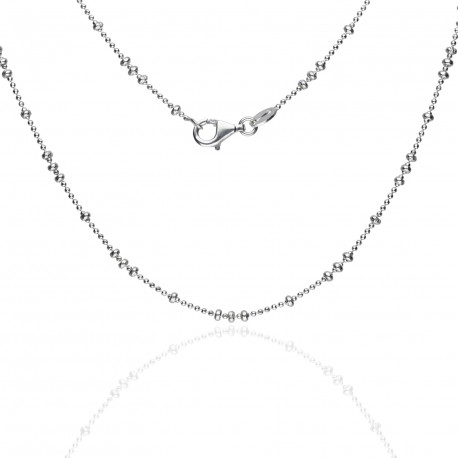 Cadena plata bolitas combinadas 50cm
