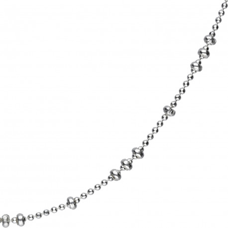 Cadena plata bolitas combinadas 50cm