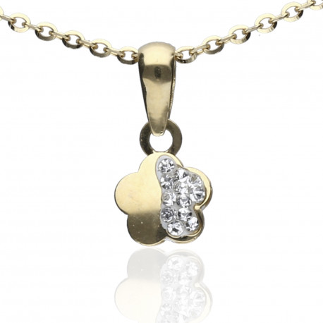 Colgante Flor mini circonitas Oro 18K 