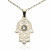 Colgante Mano Fátima Oro 18K Swarovski blanco