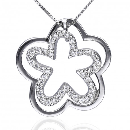 Colgante ¨Flower¨ Oro 18k circonitas