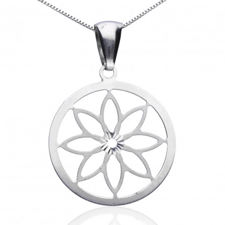 Colgante ¨Fleur¨ Oro 18k circonitas