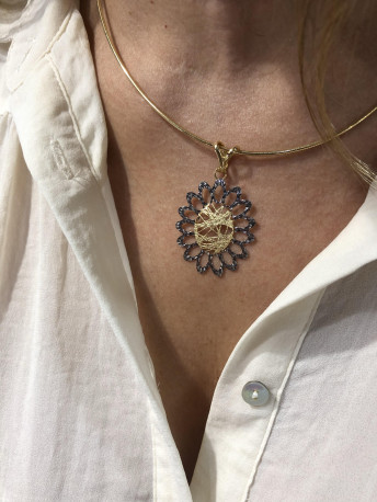 Colgante girasol Oro 18K
