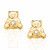 Pendientes de bebé oro 18K osito con circonita