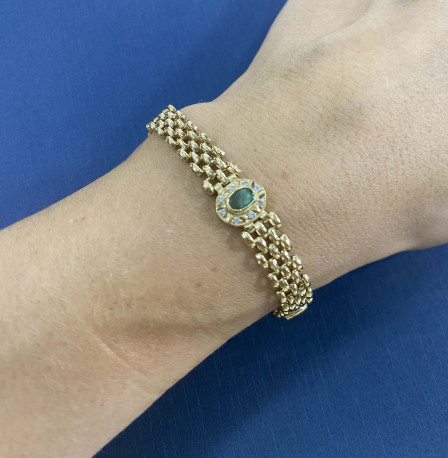 Pulsera ¨Panter¨Oro 18K esmeralda