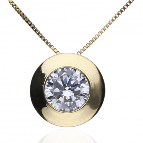Gargantilla Oro 18K Chatón circonita