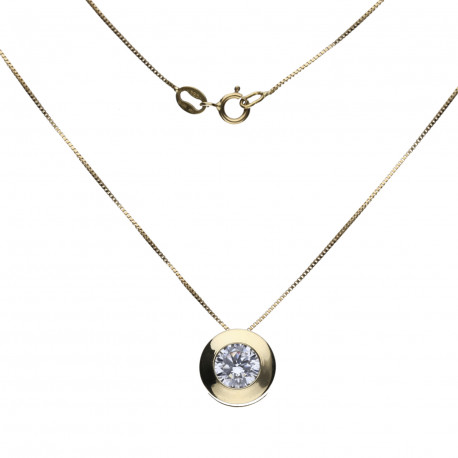 Gargantilla Oro 18K Chatón circonita
