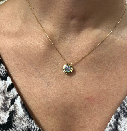 Gargantilla Oro 18K Chatón circonita
