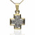 Cruz cuadrada bicolor Oro 18K Circonitas