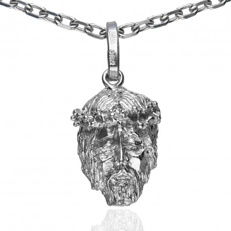 Colgante rostro Cristo plata 1ª Ley