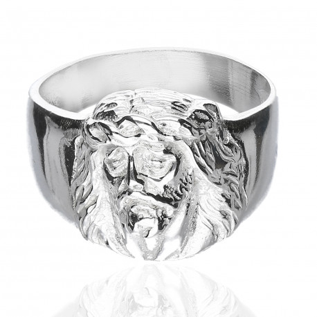 Anillo plata 1ªLey rostro Cristo