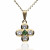 Cruz trébol Oro 18K esmeralda