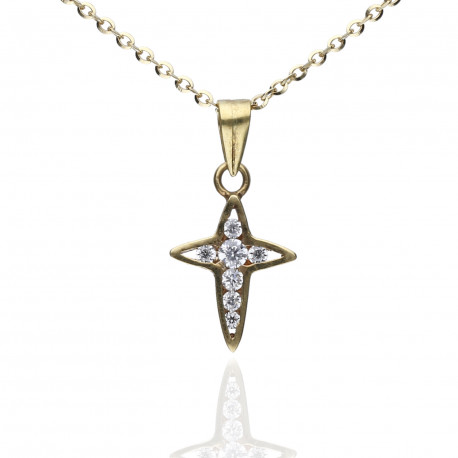 Cruz Oro 18K circonitas
