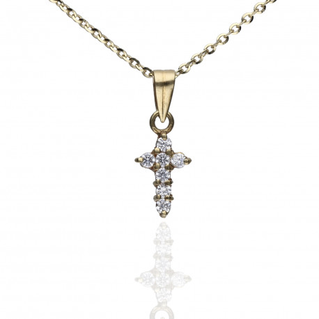 Cruz circonitas Oro 18K 