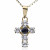Cruz Oro 18K circonitas y zafiro 15mm