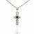 Cruz Oro 18K circonitas y zafiro 13mm