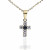 Cruz Oro 18K circonitas y zafiro 10mm