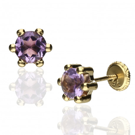 Pendientes Oro 18K amatista
