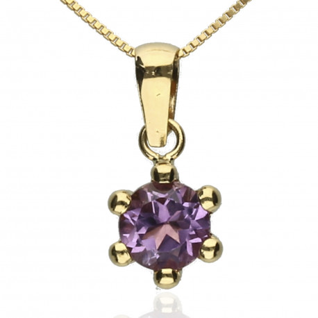 Colgante Oro 18K amatista natural